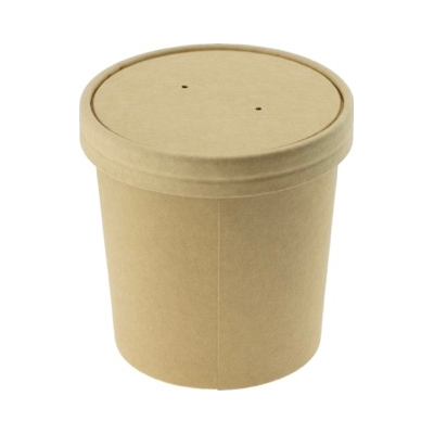 Brown Kraft Bowl with Paper Lid 16oz