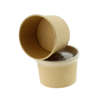Brown Kraft Bowl with PP Lid 8oz