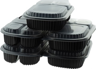 M/W HD Black 3 Compartment Container RT-3