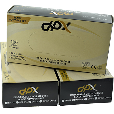 Disposable Vinyl Gloves – Black