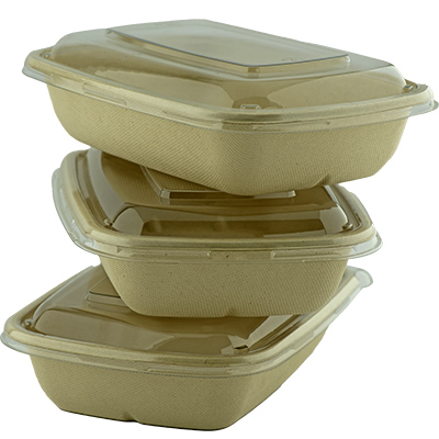 Sugarcane Rectangle Container Unbleached CR-1000