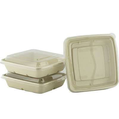 Sugarcane Square Container Unbleached CS-1400