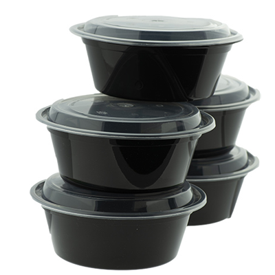M/W HD Black Round Container RO-32
