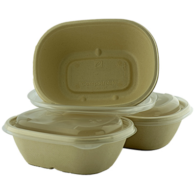 Sugarcane Oval Container Unbleached OV-620