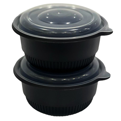 M/W HD Black Soup Bowl Container PP-350