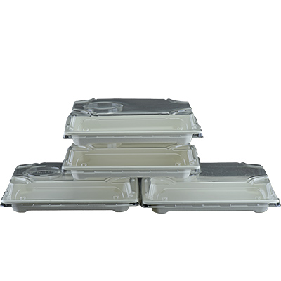 Sugarcane Sushi Container Bleached ST-184