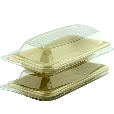 Sugarcane Sushi Container Rectangle Unbleached BT 4 x 8