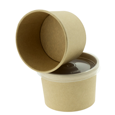 Kraft Brown Cup With PP Lid Unbleached K-8 PP