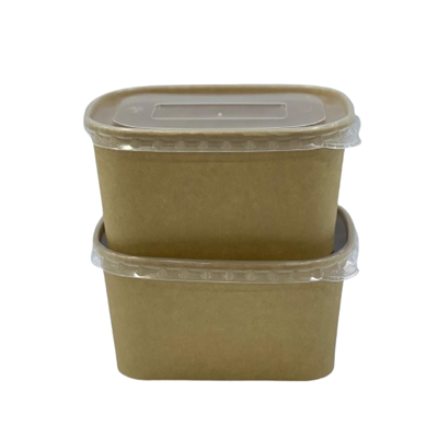Kraft Rectangle Container W/PP Lid 1000 ml – KBR 1000