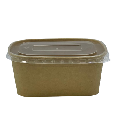 Kraft Rectangle Container W/PP Lid 1000 ml – KBR 1000
