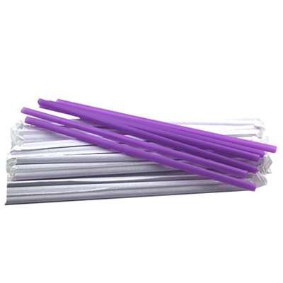 Straw Purple 8 mm Flexible Paper Wrapped